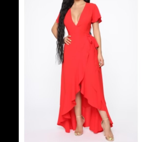 Red Wrap Dress - Picture 1 of 1